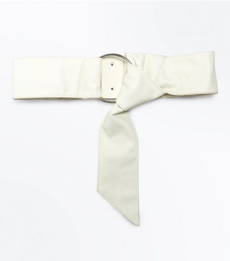 Cream Slouchy Knot Front Waist Belt | New Look