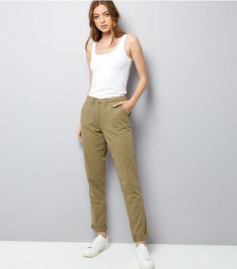 Tall Khaki Roll Up Chinos | New Look