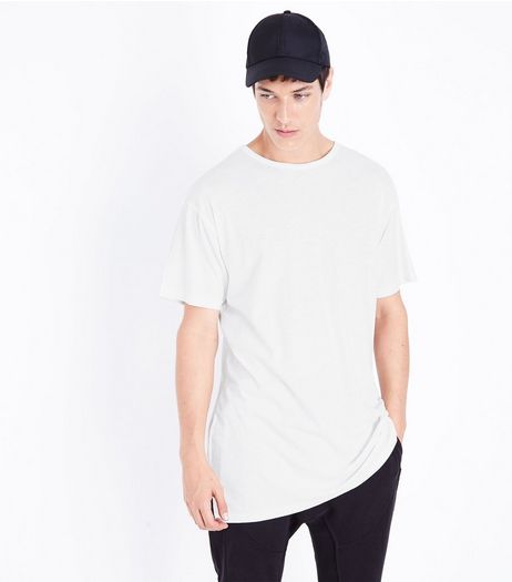 White Split Hem T-Shirt | New Look