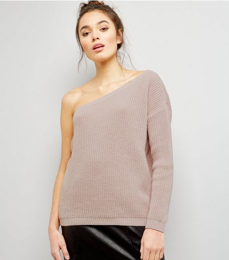 Shell Pink Off the Shoulder Jumper | New Look