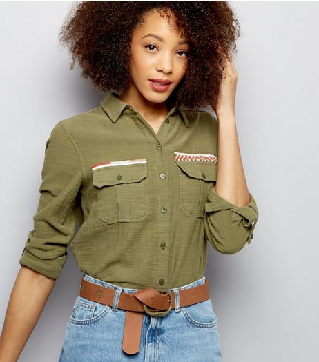 Tan Star Studded Leather-Look Belt | New Look