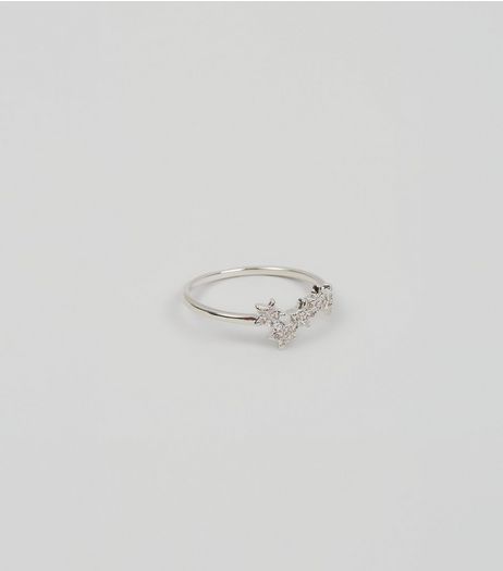 Silver Cubic Zirconia Star Ring | New Look