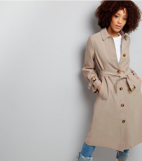 Stone Tie Waist Trench Coat | New Look