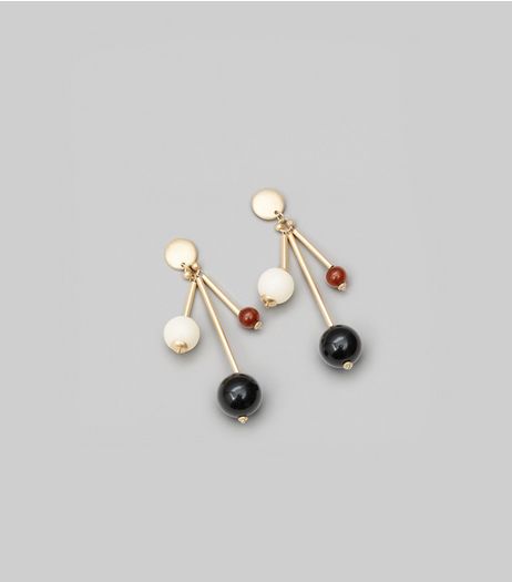 Gold 3 Ball Drop Earrings | New Look