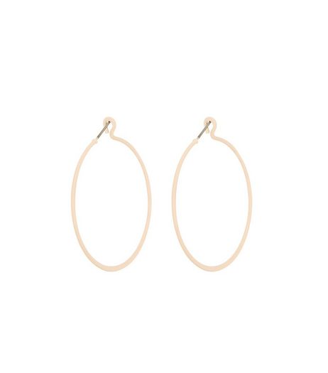Pink Matte Hoop Earrings | New Look