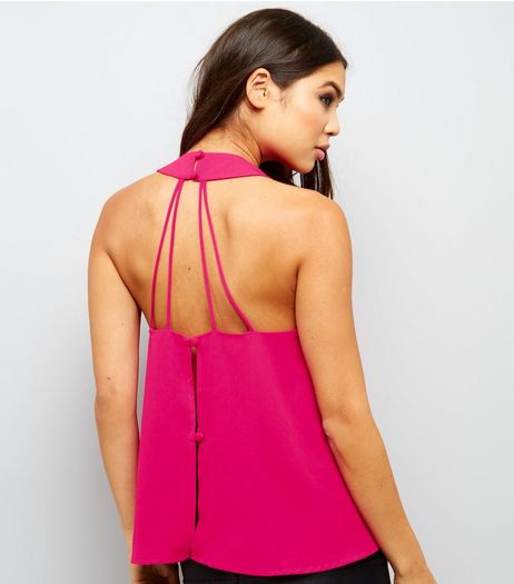 Pink Strappy Halter Neck Top | New Look