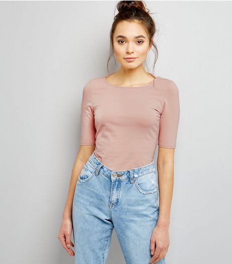Pink Tie Back 1/2 Sleeve Top | New Look