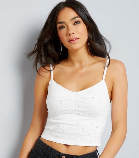 White Broderie Bralet | New Look