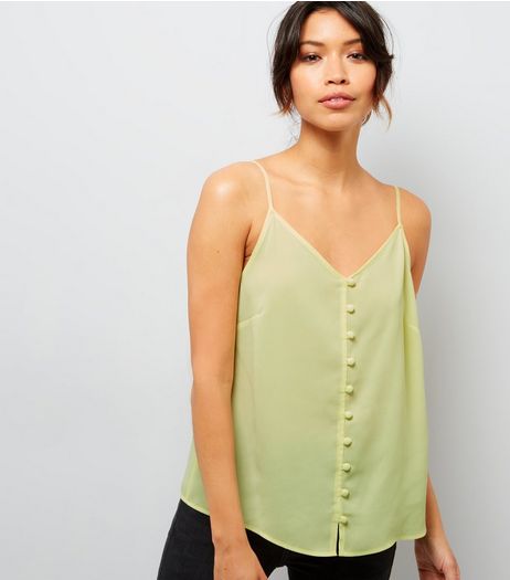 Yellow Button Front Cami Top | New Look