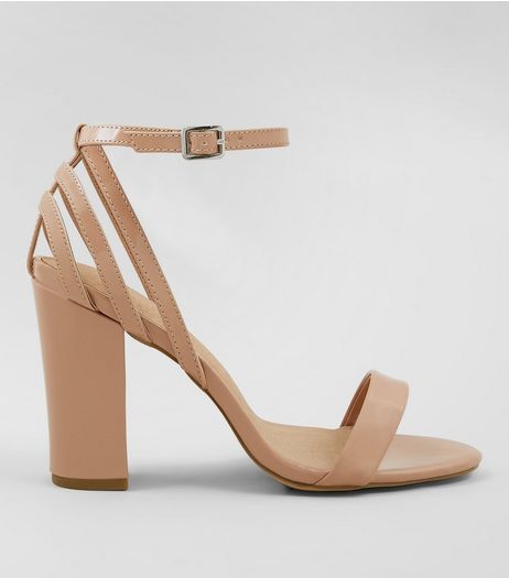 Nude Comfort Strappy Back Block Heels | New Look
