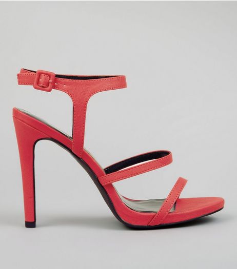 Neon Pink Ankle Strap Heeled Sandals | New Look