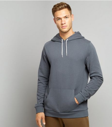 Dark Grey Pocket Front Hoodie | New Look