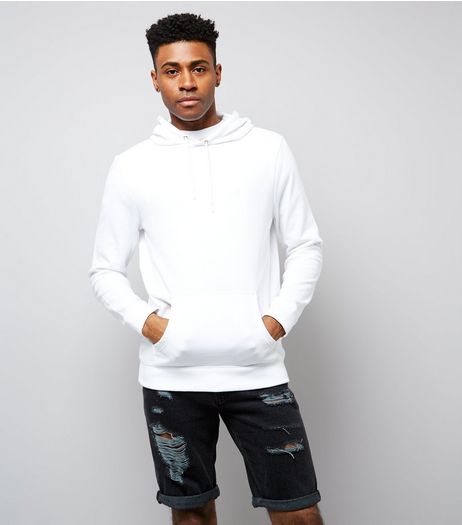 White Pocket Front Hoodie | New Look