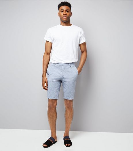 Pale Blue Slim Leg Oxford Tailored Shorts | New Look