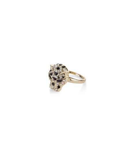 Gold Tiger Head Ring | New Look