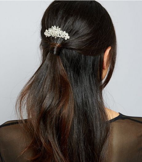 Silver Crystal Comb Clip | New Look