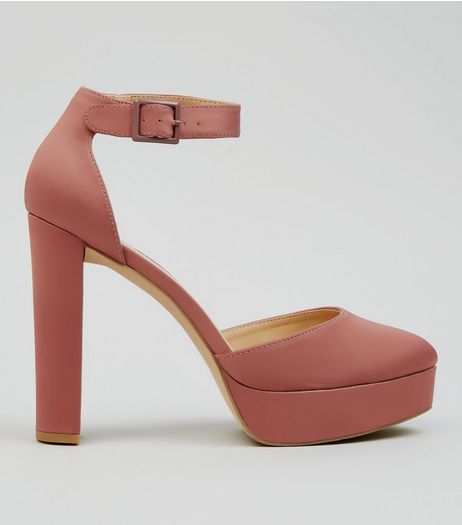 Pink Satin Platform Heels | New Look
