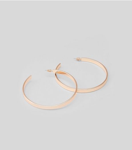 Rose Gold Large Hoops | New Look