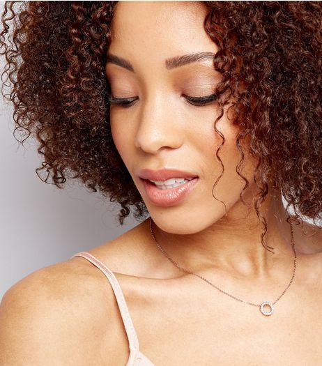 Rose Gold Cubic Zirconia Ring Pendant | New Look