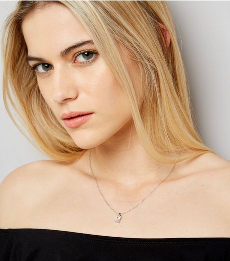 Silver Cubic Zirconia Pendant Necklace | New Look