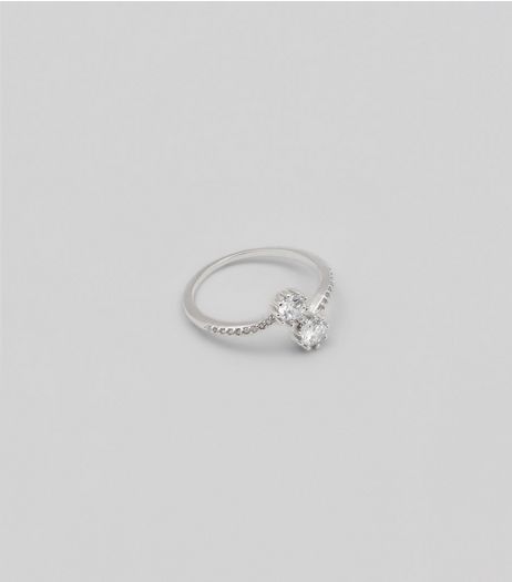Silver Double Cubic Zirconia Ring | New Look