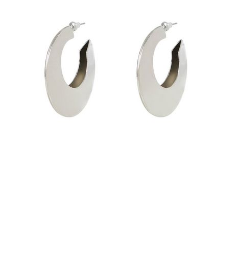 Silver 3D Hoops | New Look
