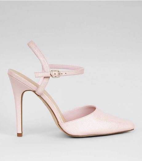 Pink Shimmer Pointed Heels | New Look