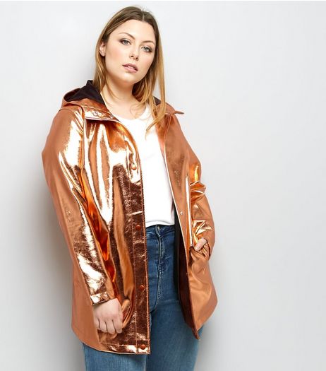 Curves Rose Gold Anorak | New Look