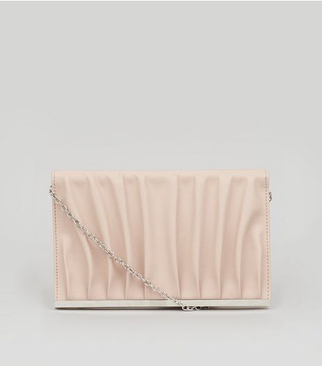 Nude Pink Gathered Clutch | New Look