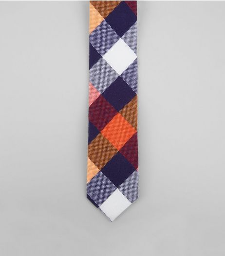 Purple Check Print Tie | New Look