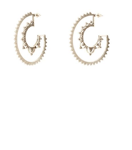 Silver Textured Grunge Hoop Earrings | New Look