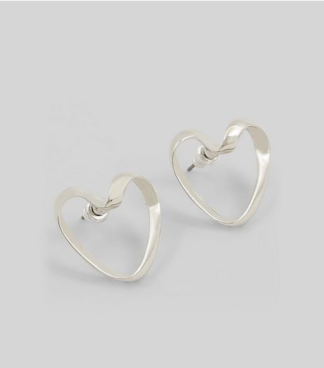 Silver Heart Stud Earrings | New Look