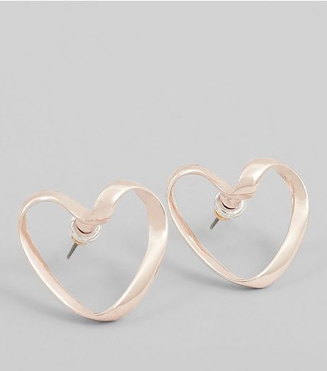 Rose Gold Twist Heat Stud Earrings | New Look