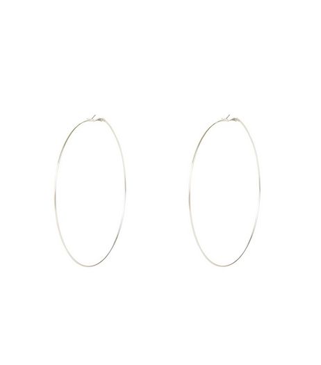 Silver Skinny Hoop Earrings | New Look