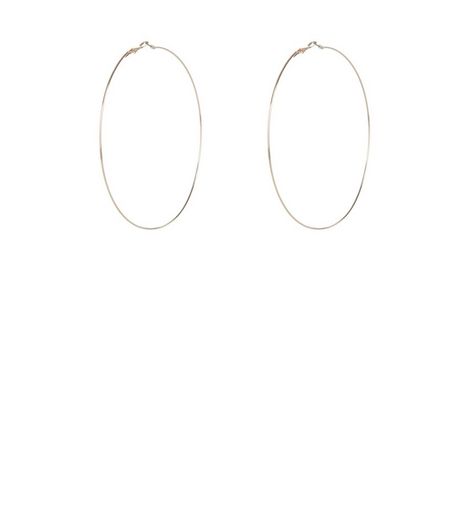 Rose Gold Skinny Hoop Earrings | New Look