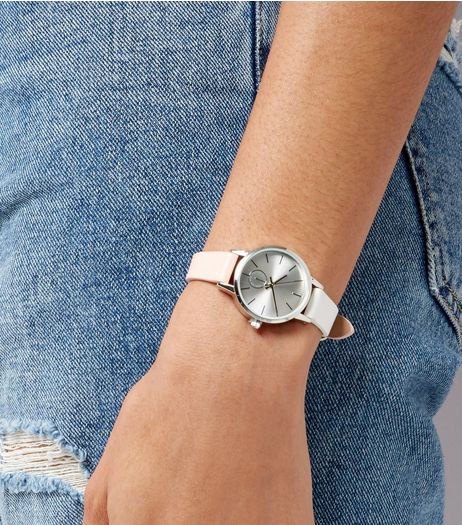 Pink Two Tone Strap Mini Watch | New Look