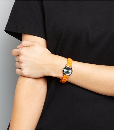 Neon Bright Orange Mini Watch | New Look