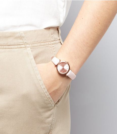 Pink Metallic Face Mini Watch | New Look