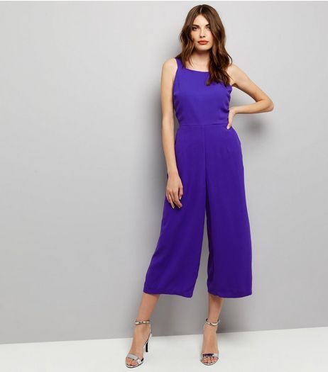 Purple Tie Back Wide Leg Jumpsuit | New Look