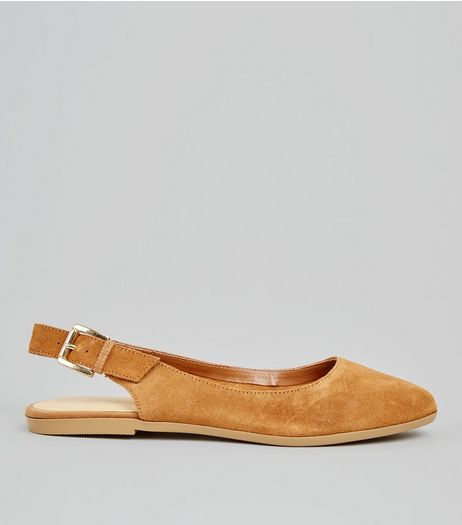 Tan Suede Sling Back Pumps | New Look