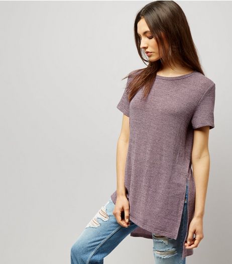 Bright Pink Short Sleeve Longline T-Shirt | New Look