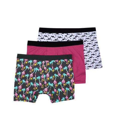 3 Pack Patterned Boxer Briefs | New Look