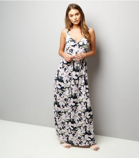 Mela Shell Pink Floral Print Maxi Dress | New Look