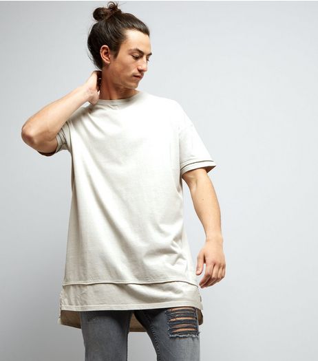 Grey Layered Longline T-Shirt | New Look
