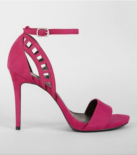 Wide Fit Pink Cut Out Side Heels | New Look