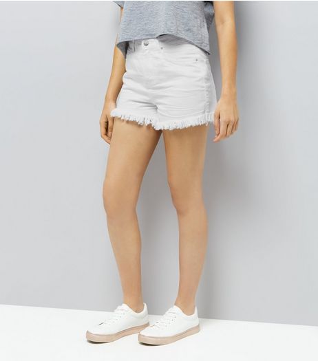 White Denim Mom Shorts | New Look