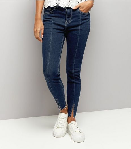 Petite Seam Front Split Hem Skinny Jenna Jeans | New Look