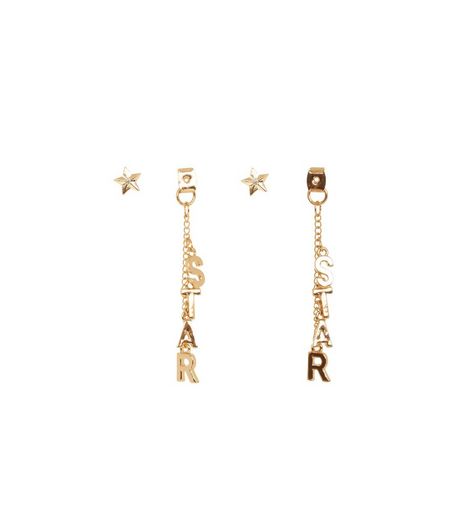 Gold Star Drop Chain Earrings | New Look