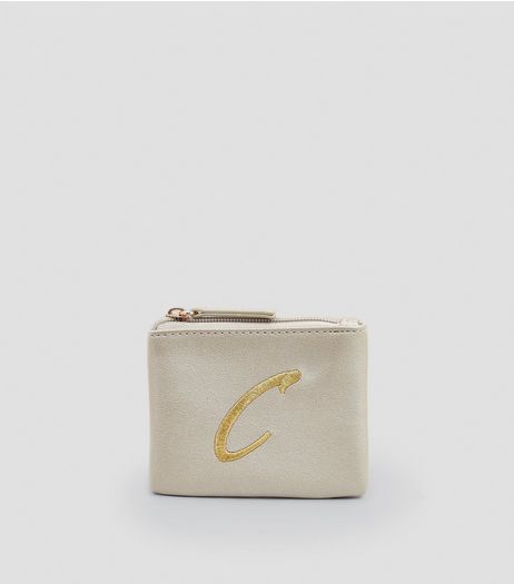 Stone Metallic Initial C Purse | New Look