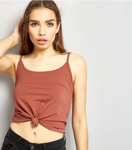 Noisy May Orange Twist Front Crop Top | New Look